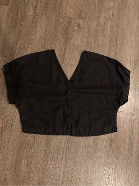 MATE the Label Black V-Neck Cropped Dolman Sleeve Top